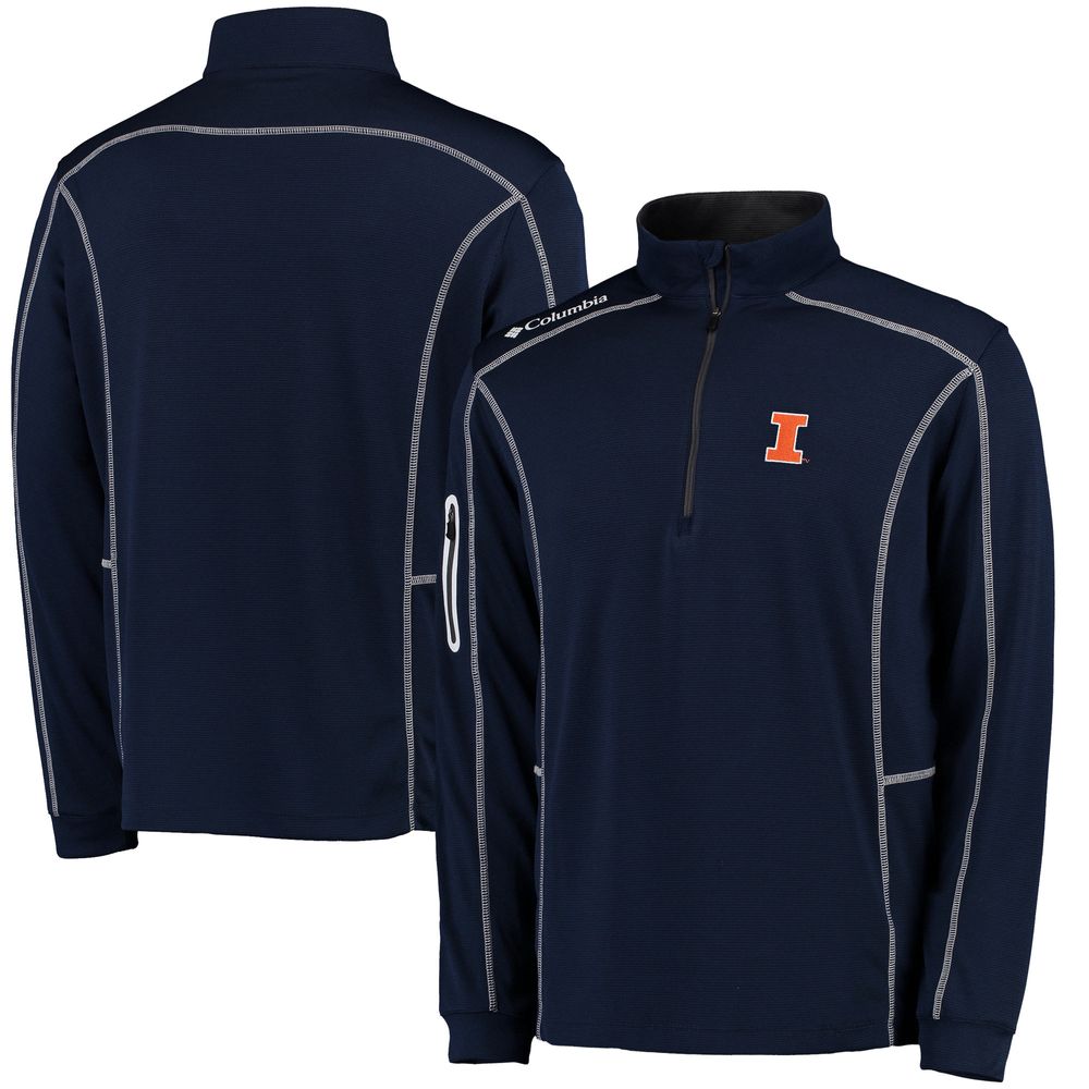 Men's Columbia Golf Navy Illinois Fighting Illini Shotgun Quarter-Zip Pullover