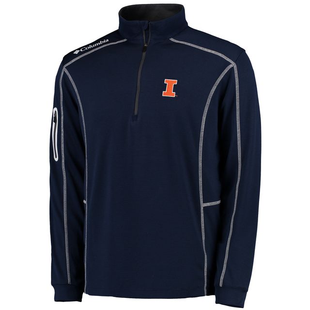 Columbia Golf Navy Illinois Fighting Illini Shotgun Pull à quart de zip pour homme