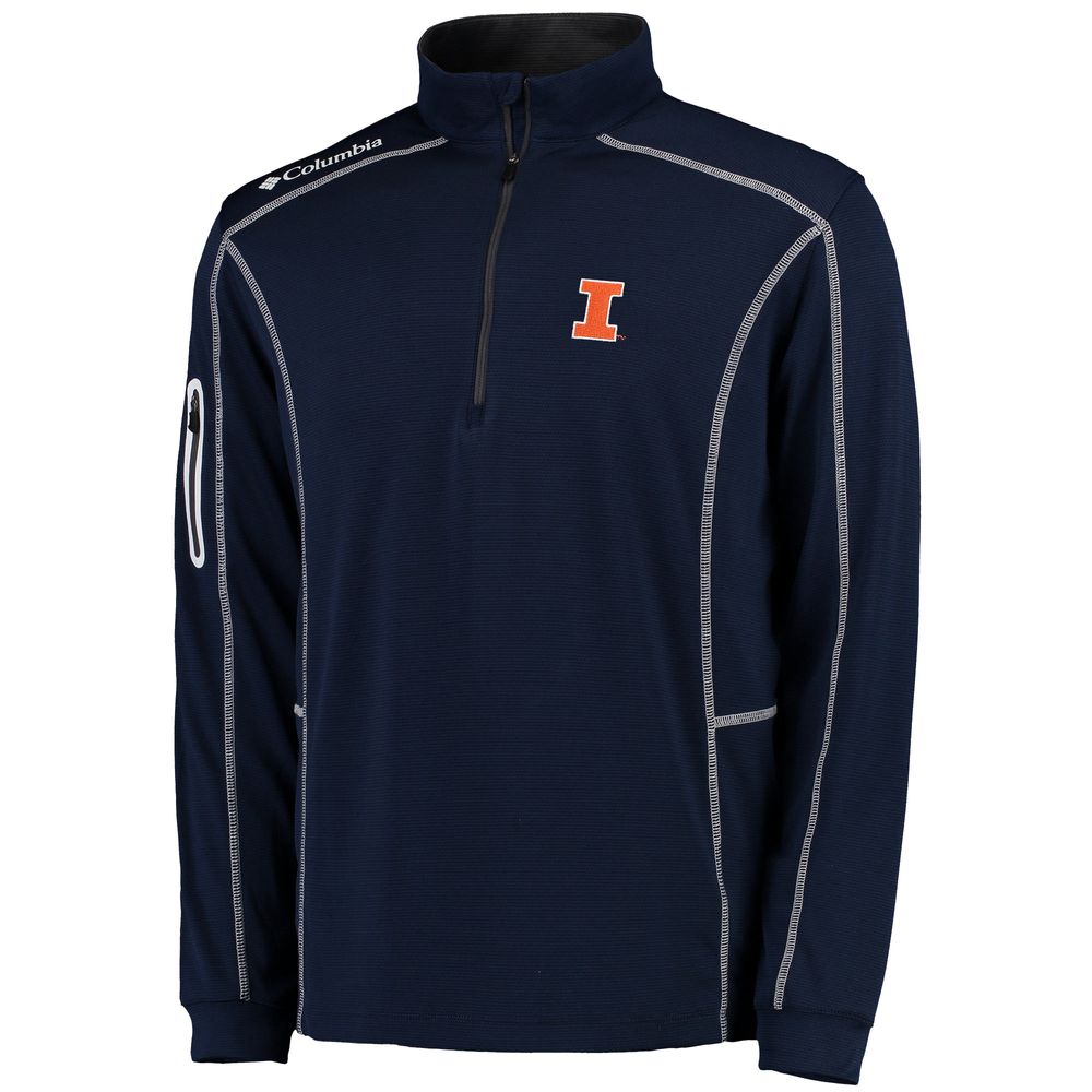 Men's Columbia Golf Navy Illinois Fighting Illini Shotgun Quarter-Zip Pullover