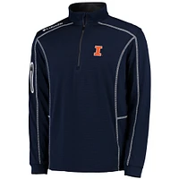 Columbia Golf Navy Illinois Fighting Illini Shotgun Pull à quart de zip pour homme