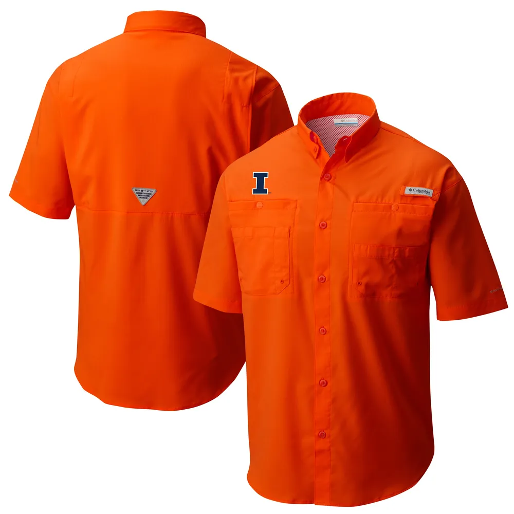Lids Illinois Fighting Illini Columbia Tamiami Omni-Shade Button-Down Shirt  - Orange