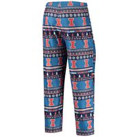 Men's Concepts Sport Blue Illinois Fighting Illini Ugly Sweater Long Sleeve T-Shirt and Pants Sleep Set