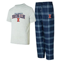 Men's Concepts Sport Navy/Gray Illinois Fighting Illini T-Shirt & Pants Sleep Set