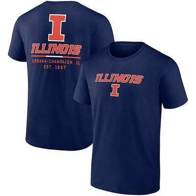 T-shirt à 2 coups Fanatics Navy Illinois Fighting Illini Game Day pour hommes