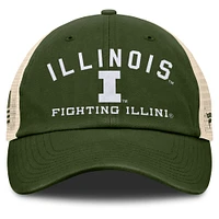 Men's Fanatics Olive Illinois Fighting Illini OHT Military Appreciation Frontier Trucker Adjustable Hat