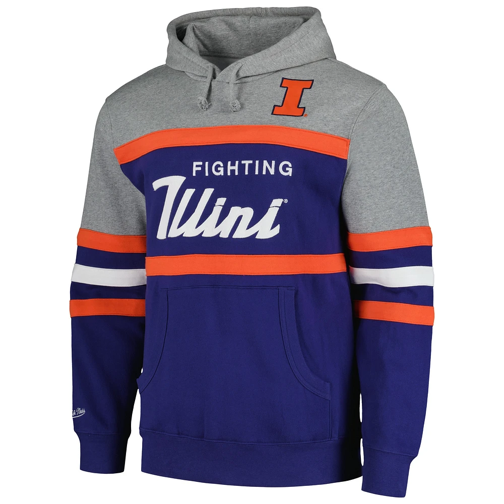 Sweat à capuche bleu marine Mitchell & Ness Illinois Fighting Illini Head Coach pour hommes