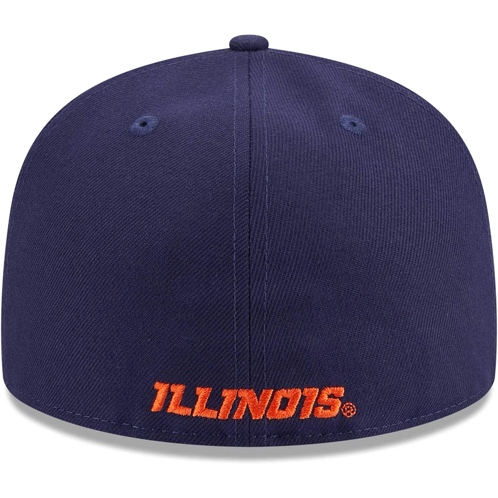 Men's New Era Navy Illinois Fighting Illini 59FIFTY Fitted Hat