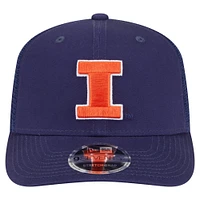 Men's New Era Navy Illinois Fighting Illini Primary 9SEVENTY Trucker Stretch-Snap Hat