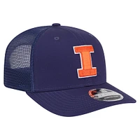 Men's New Era Navy Illinois Fighting Illini Primary 9SEVENTY Trucker Stretch-Snap Hat