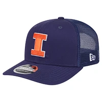 Men's New Era Navy Illinois Fighting Illini Primary 9SEVENTY Trucker Stretch-Snap Hat