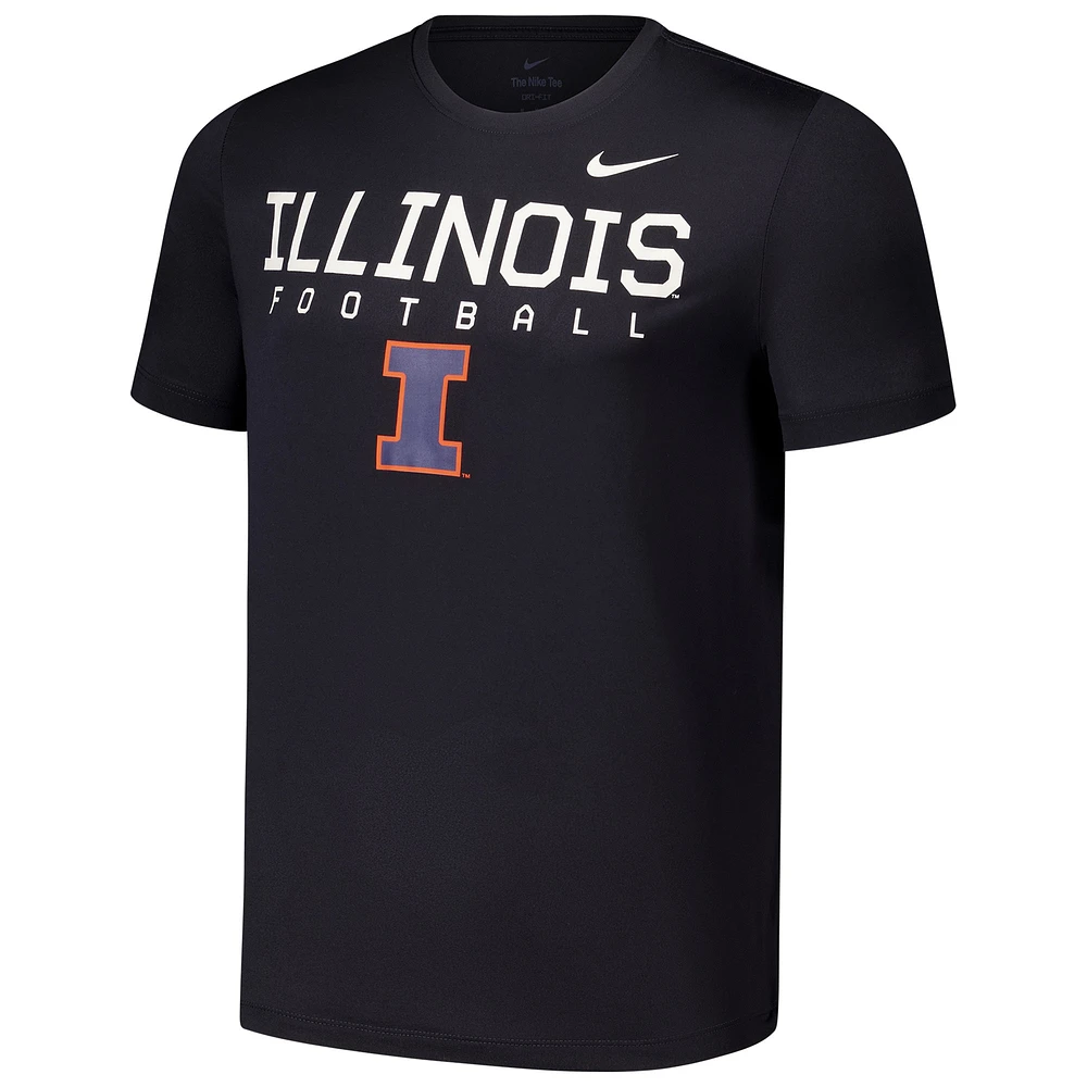 T-shirt Nike noir pour homme Illinois Fighting Illini 2024 Military Appreciation Legend Performance