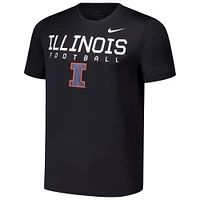 T-shirt Nike noir pour homme Illinois Fighting Illini 2024 Military Appreciation Legend Performance