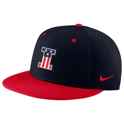 Casquette ajustée Nike Illinois Fighting Illini Aero True Baseball Performance pour homme, noir