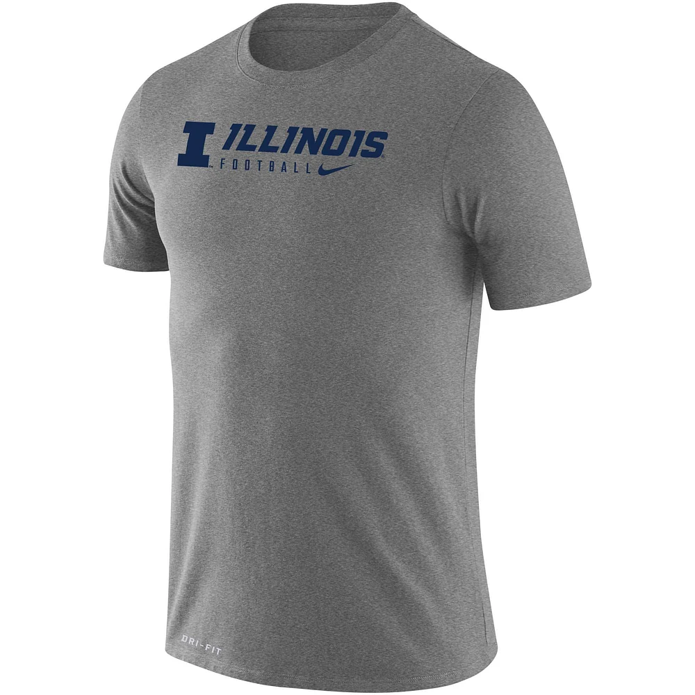 Men's Nike Heather Gray Illinois Fighting Illini Changeover Legend T-Shirt