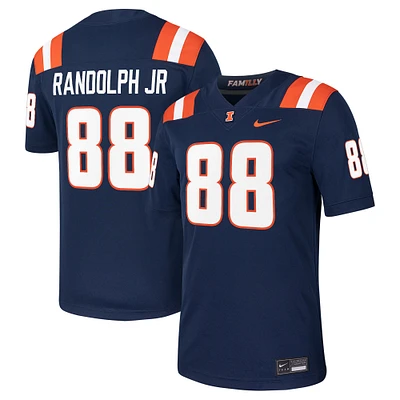 Men's Nike Keith Randolph Jr. Navy Illinois Fighting Illini NIL Football Game Jersey