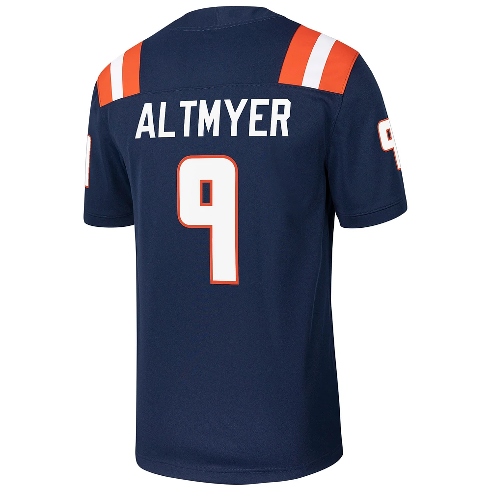 Men's Nike Luke Altmyer Navy Illinois Fighting Illini NIL Football Game Jersey