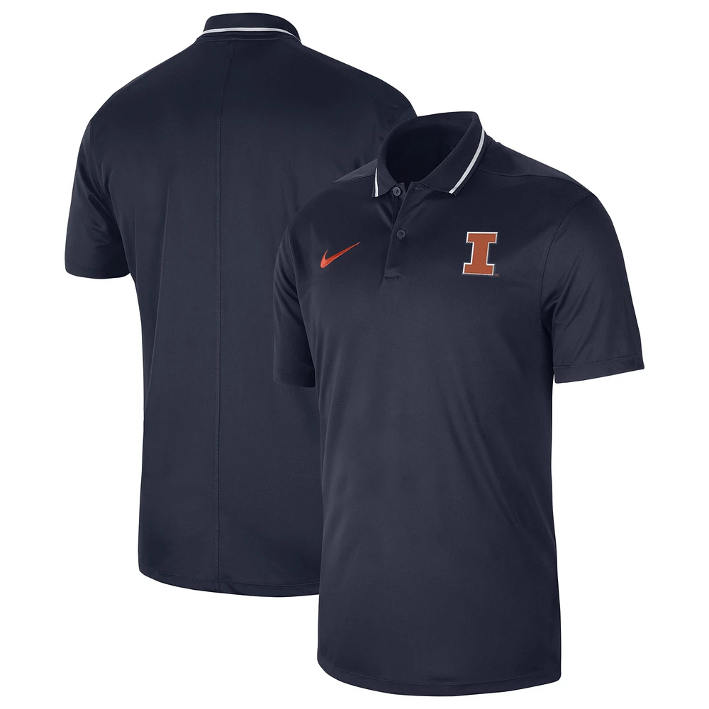 Men's Nike  Navy Illinois Fighting Illini 2023 Sideline Coaches Performance Polo