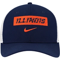 Men's Nike Navy Illinois Fighting Illini 2024/25 Sideline Rise Trucker Adjustable Hat