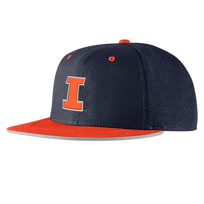 Men's Nike Navy Illinois Fighting Illini 2025 On-Field True Performance Baseball Fitted Hat