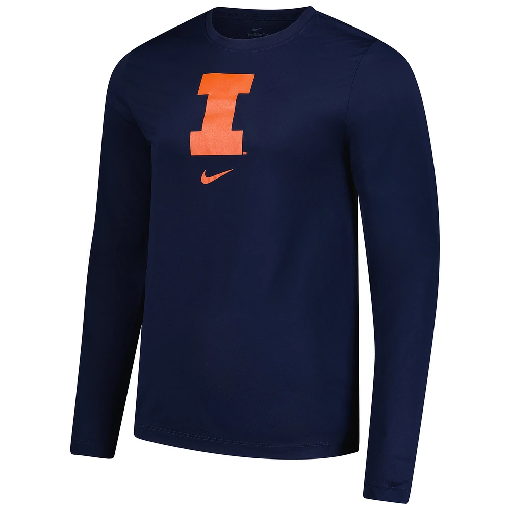 Men's Nike  Navy Illinois Fighting Illini Basketball Shootaround Long Sleeve T-Shirt