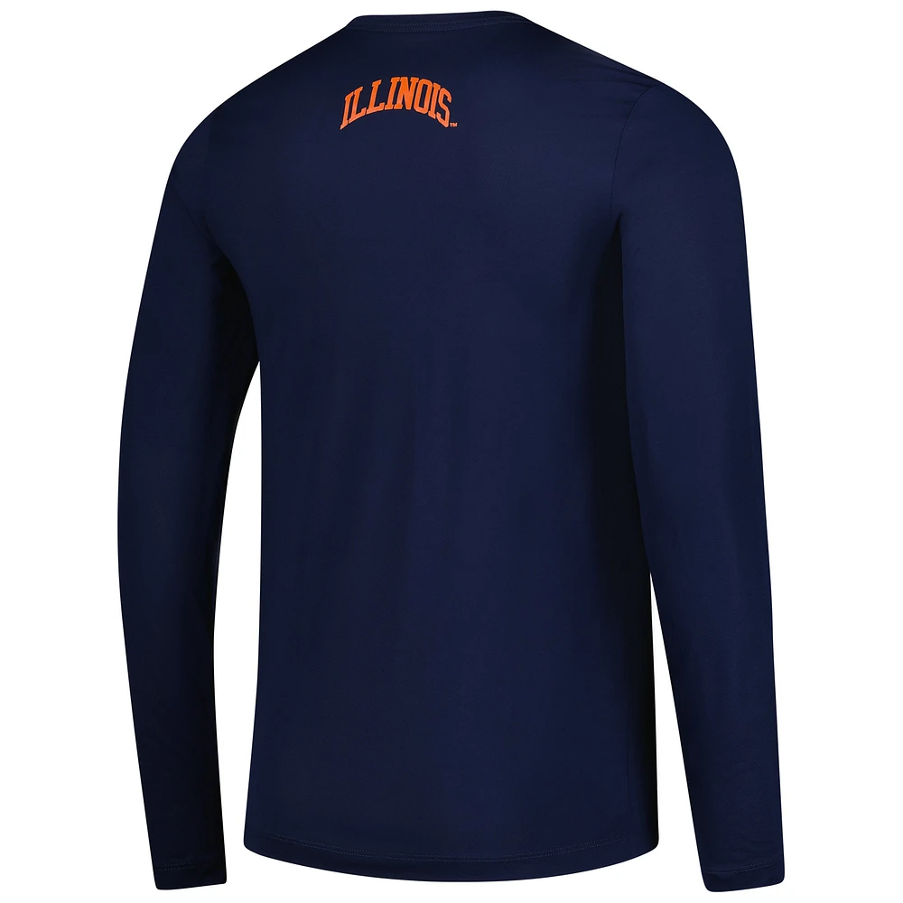 Men's Nike  Navy Illinois Fighting Illini Basketball Shootaround Long Sleeve T-Shirt