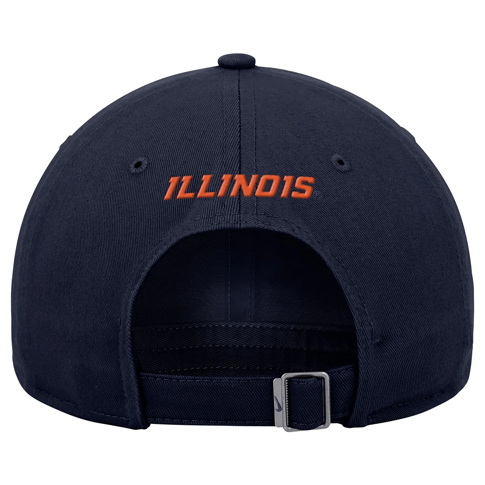 Men's Nike  Navy Illinois Fighting Illini Club Adjustable Hat