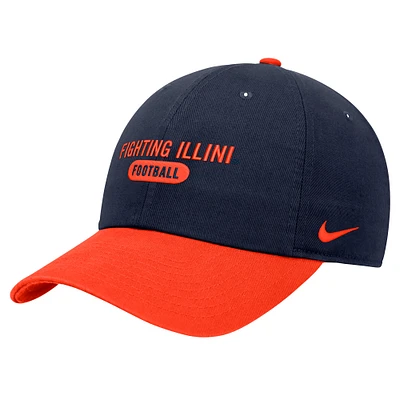 Casquette ajustable Nike Navy Illinois Fighting Illini Colorblock Club pour homme