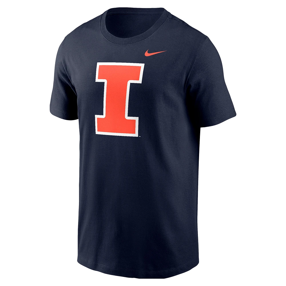 T-shirt Nike bleu marine avec logo Illinois Fighting Illini pour homme