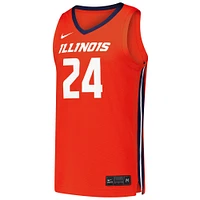 Men's Nike #24 Orange Illinois Fighting Illini  Replica Basketball Jersey