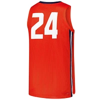 Men's Nike #24 Orange Illinois Fighting Illini  Replica Basketball Jersey