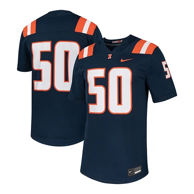 Men's Nike #50 Navy Illinois Fighting Illini Untouchable Football Replica Jersey