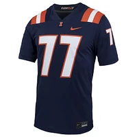 Men's Nike #77 Navy Illinois Fighting Illini Untouchable Football Jersey