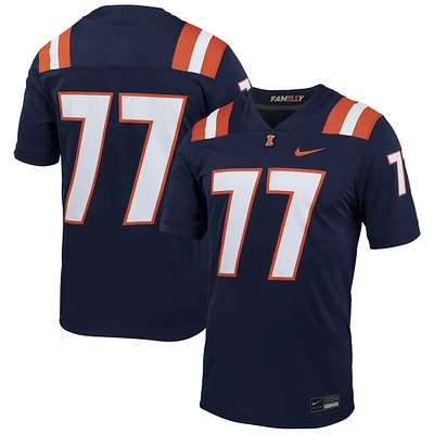 Men's Nike #77 Navy Illinois Fighting Illini Untouchable Football Jersey