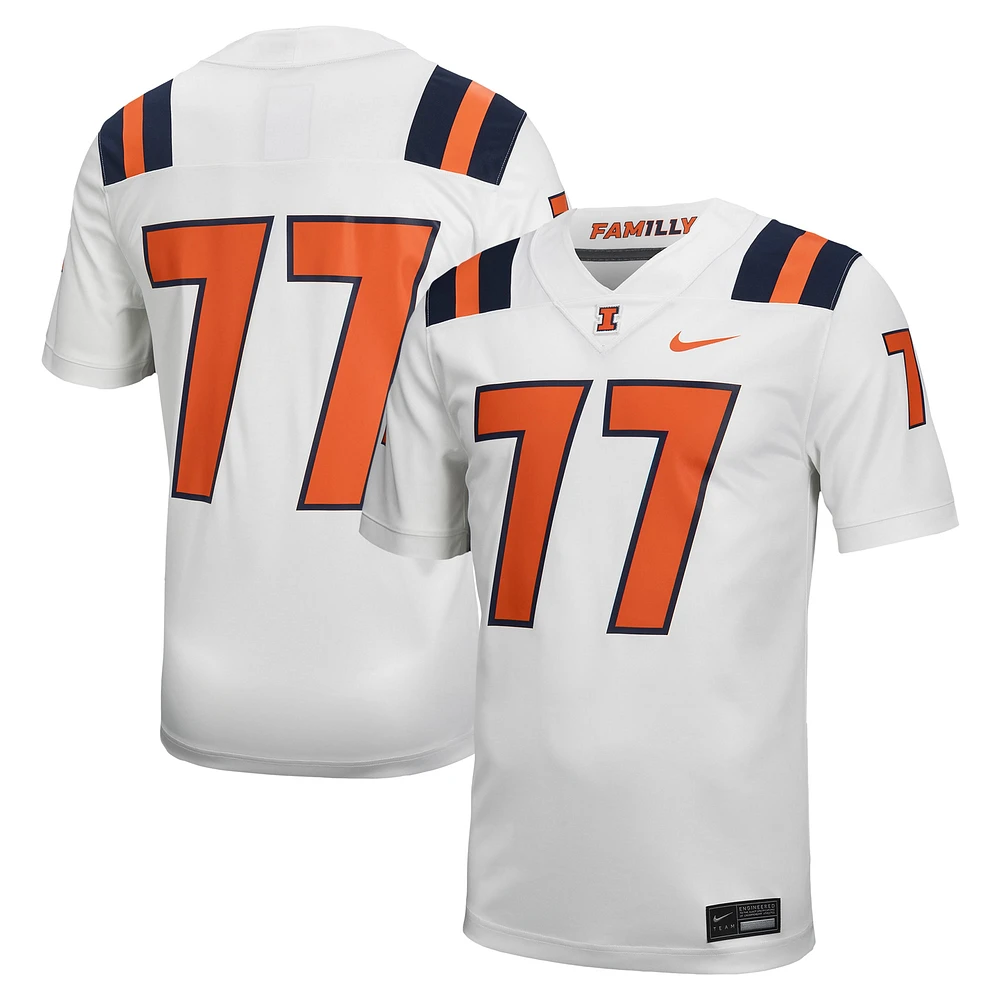 Maillot de football Nike #1 Illinois Fighting Illini Untouchable pour homme, blanc