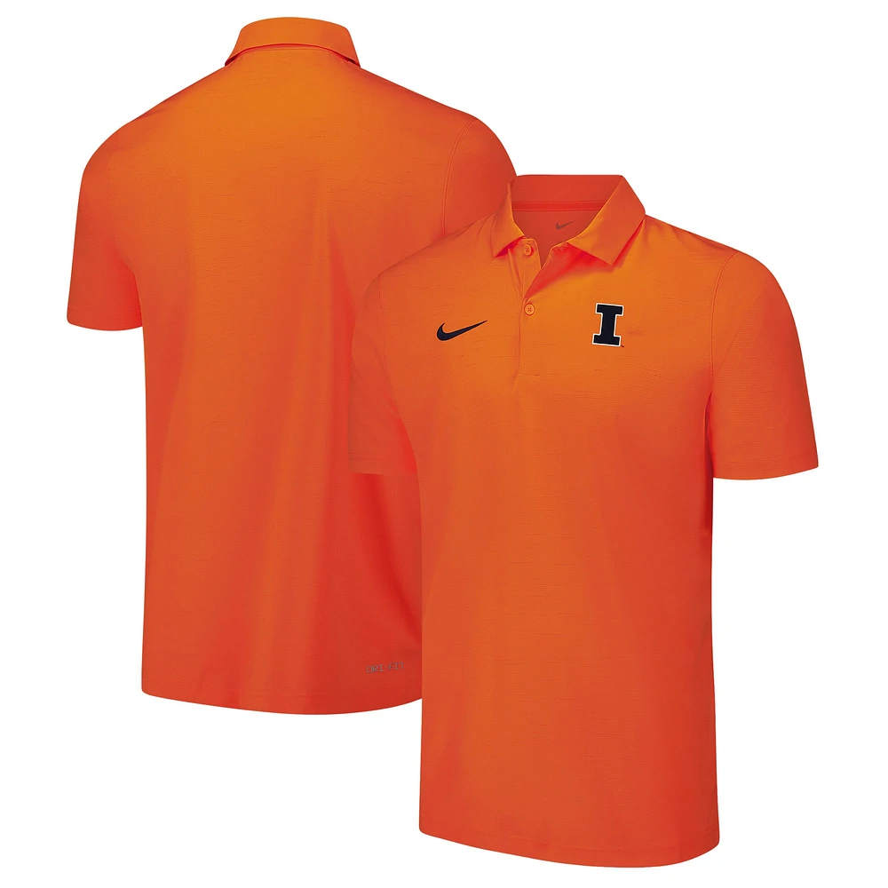 Polo Nike orange pour homme Illinois Fighting Illini Performance