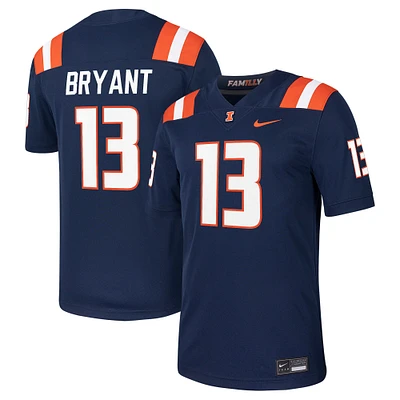 Maillot de football américain Nike Pat Bryant bleu marine pour homme des Fighting Illini l'Illinois