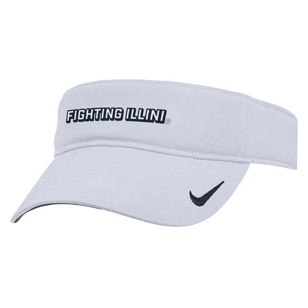 Visière ajustable Nike blanche Illinois Fighting Illini 2025 On-Field Ace Performance pour homme