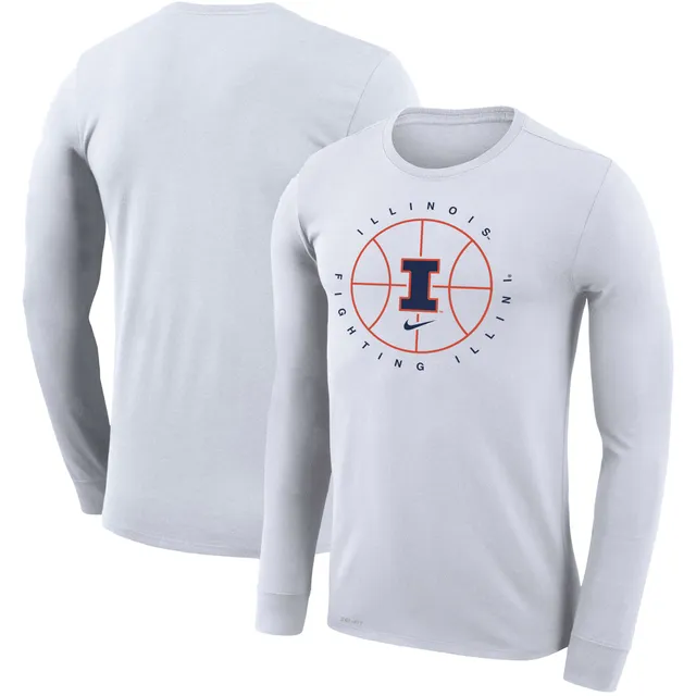 Nike Men's Heathered Navy Illinois Fighting Illini Vintage Logo Tri-blend T- shirt, Fan Shop