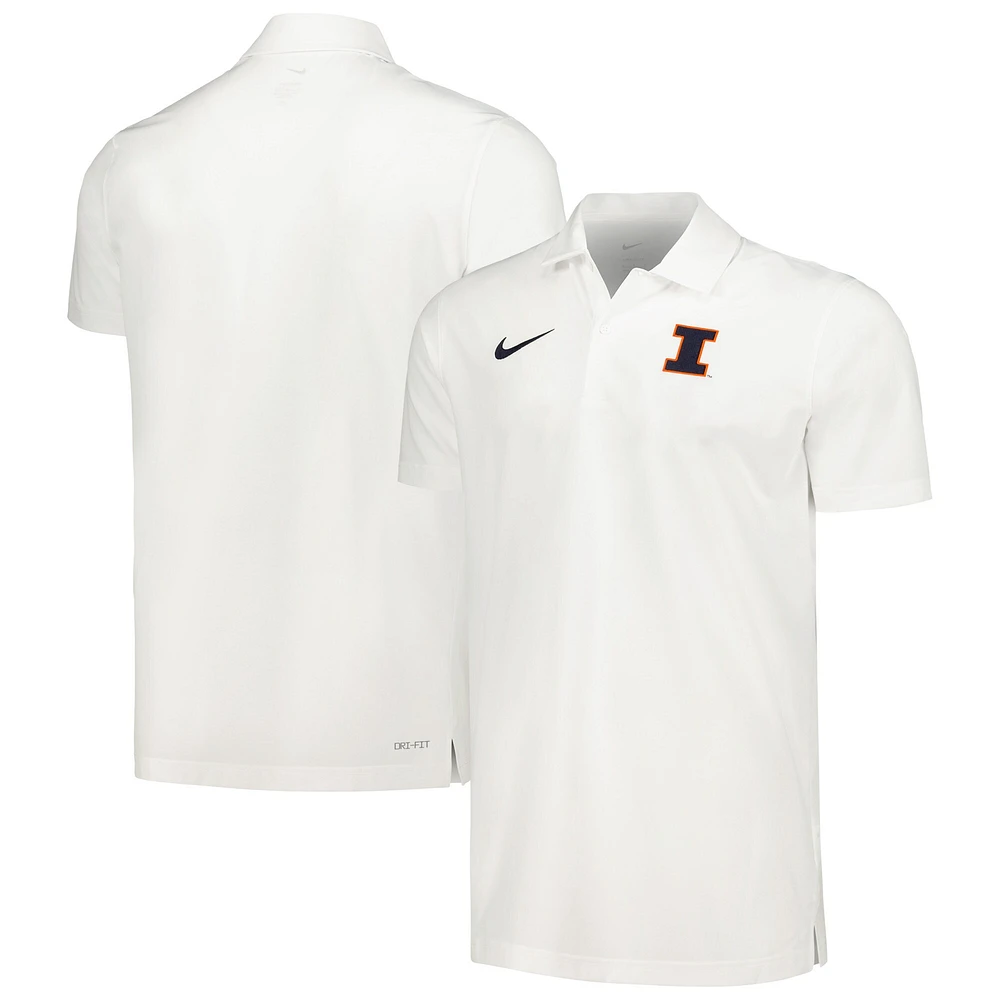 Polo Nike Illinois Fighting Illini Sideline blanc pour homme