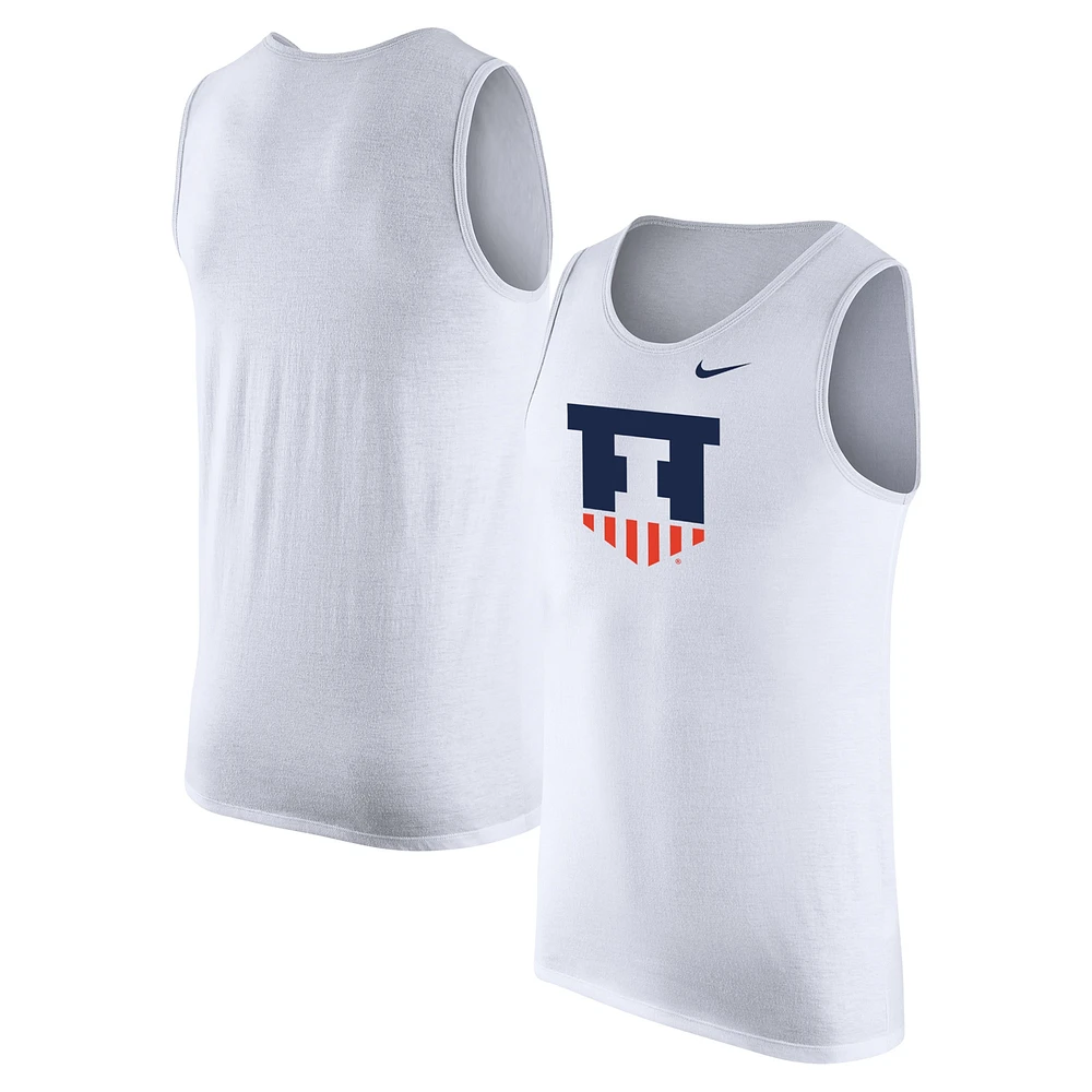 Men's Nike White Illinois Fighting Illini Tank Top