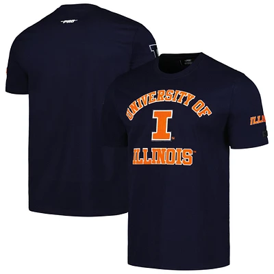 T-shirt Pro Standard Illinois Fighting Illini Classic Stacked Logo pour homme, bleu marine