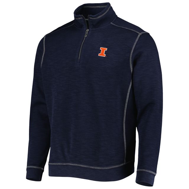 Tommy Bahama Navy Illinois Fighting Illini Sport Tobago Bay Tri-Blend Mock Neck Half-Zip Jacket