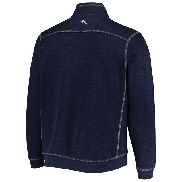 Tommy Bahama Navy Illinois Fighting Illini Sport Tobago Bay Tri-Blend Mock Neck Half-Zip Jacket