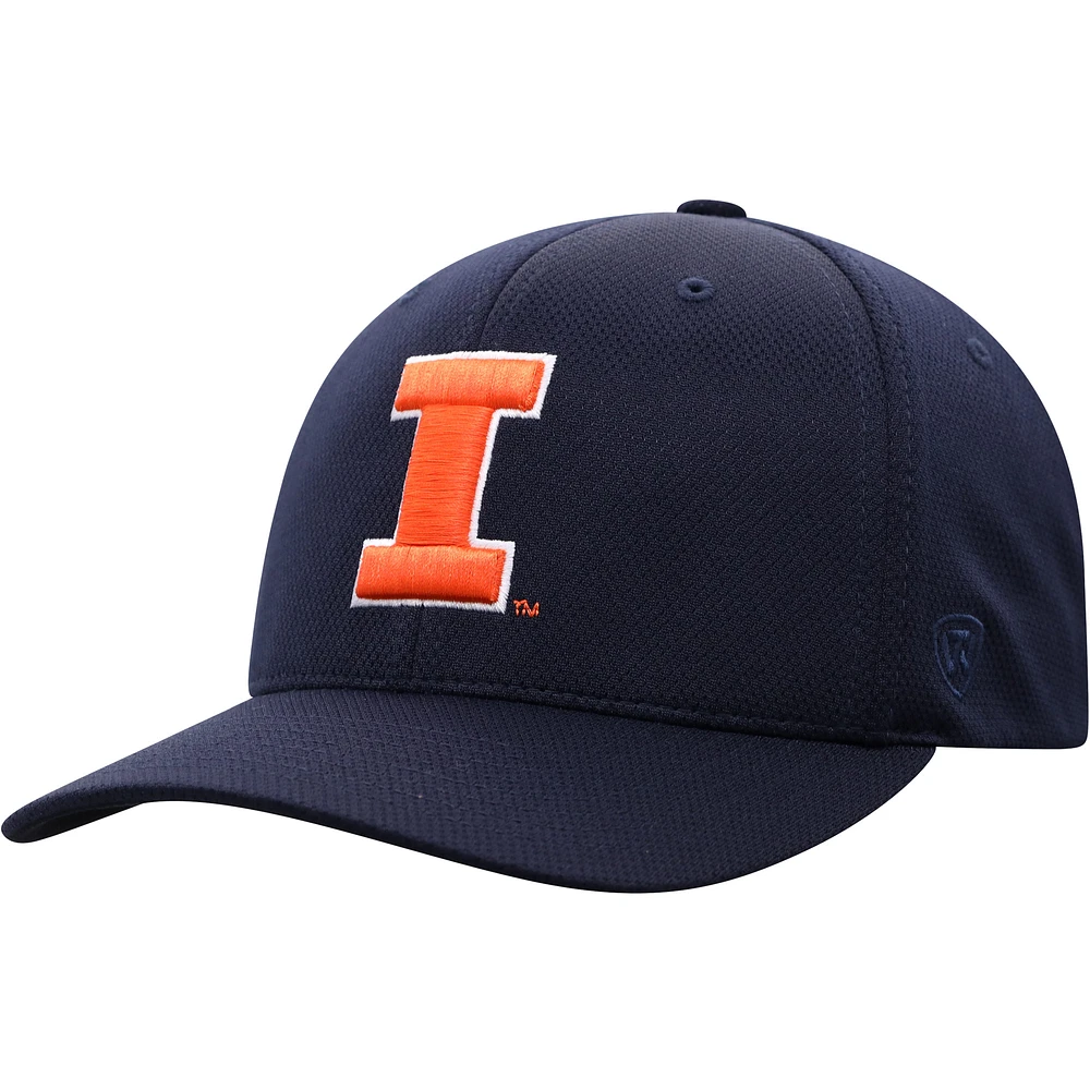 Casquette flexible avec logo Top of the World Navy Illinois Fighting Illini Reflex pour hommes