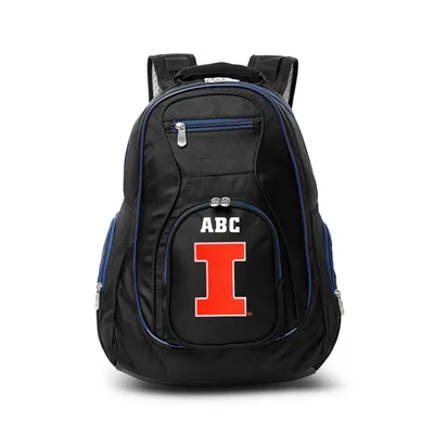 Illinois Fighting Illini MOJO Personalized Premium Color Trim Backpack - Black