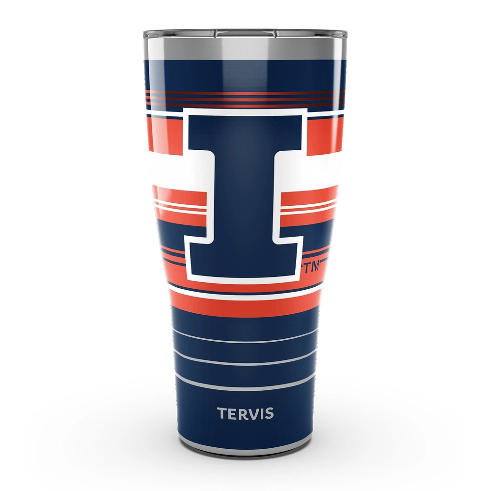 Tervis Illinois Combattant Illini 30oz. Gobelet en acier inoxydable à rayures Hype