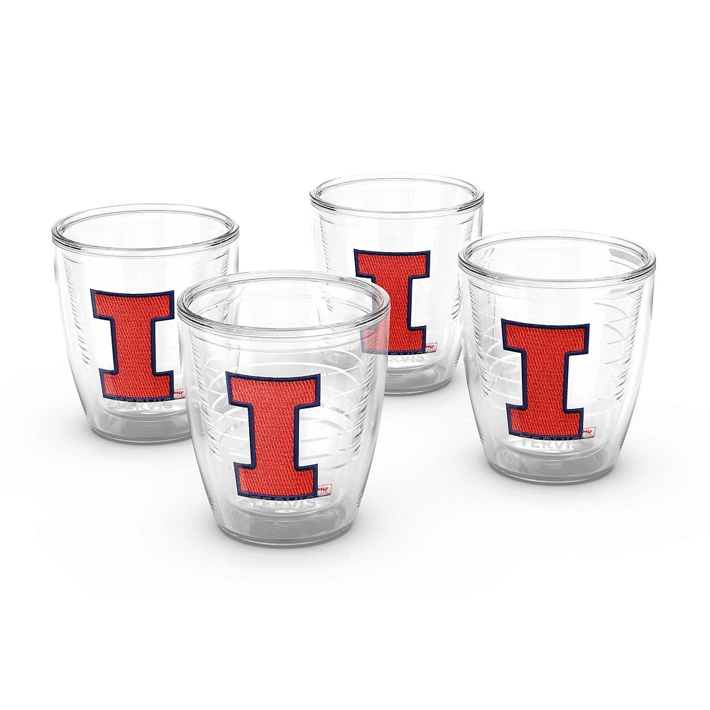 Tervis Illinois Fighting Illini, paquet de 4, 12 oz. Ensemble de gobelets emblème