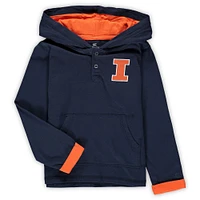 Ensemble sweat à capuche et pantalon de survêtement Colosseum Navy/Heathered Grey Illinois Fighting Illini Poppies pour tout-petits