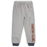 Ensemble sweat à capuche et pantalon de survêtement Colosseum Navy/Heathered Grey Illinois Fighting Illini Poppies pour tout-petits
