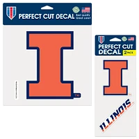 Lot de deux autocollants WinCraft Illinois Fighting Illini Perfect Cut